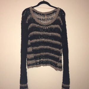 Free people black and brown sweater